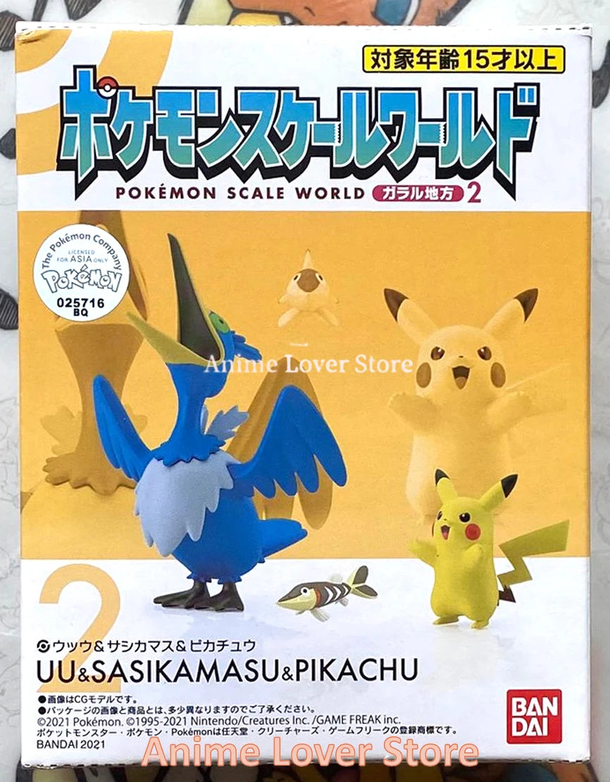Bandai Original Scale World POKEMON Galar Region Marnie Victor Toxtricity Sirfetch'd Cramorant Anime Figures Toys for Kids Gift