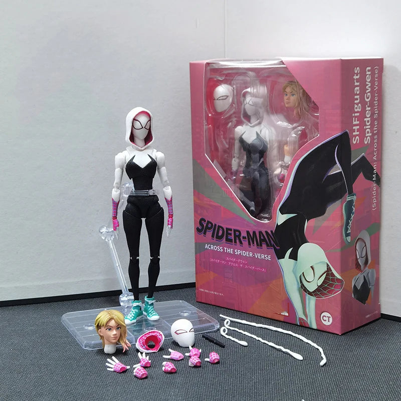 Spiderman 2099 Ct Action Figure Across The Universe S.H.Figuarts Miguel O'Hara Spiderman Miles Morales Gwen Stacy Figures Toys