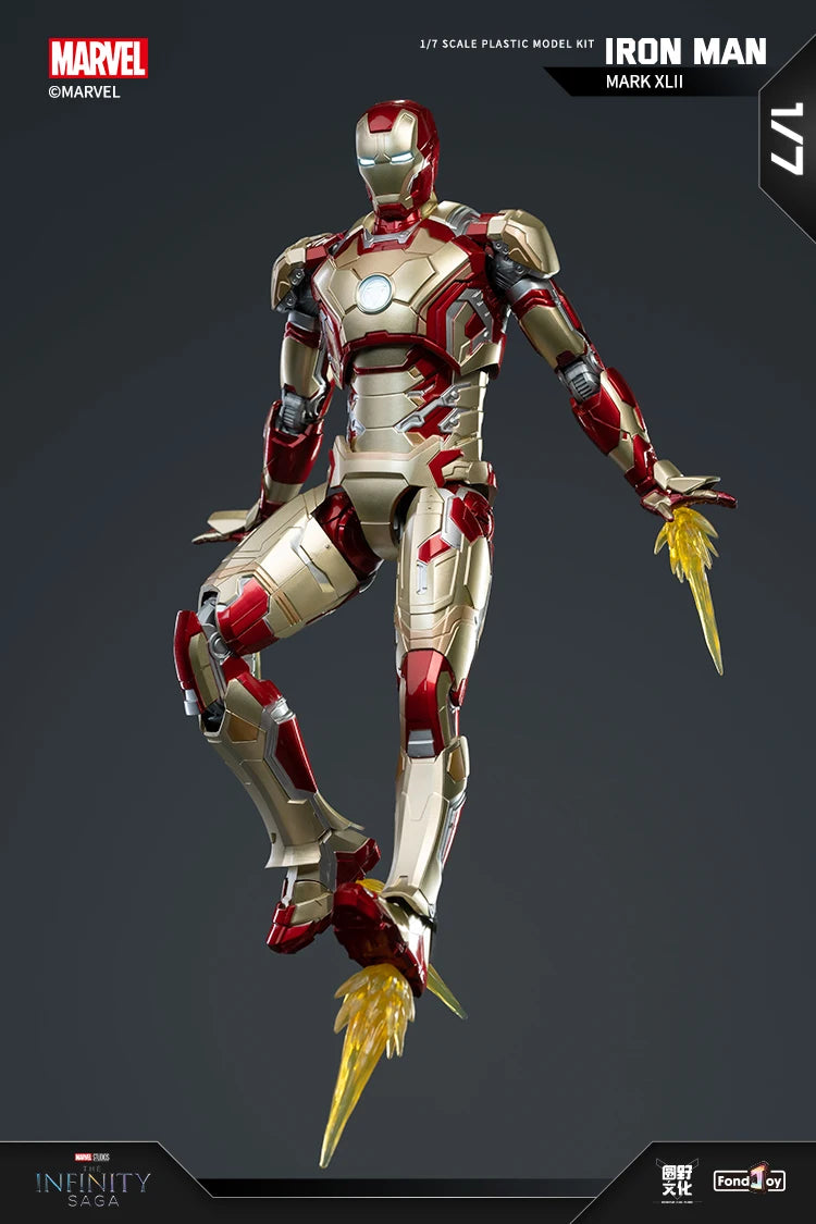 Fondjoy Marvel Iron Man MK42 Assembled Model 10in 1/7 scale Action Figures Reactors can emit light Collect Ornament Boy Toy Gift