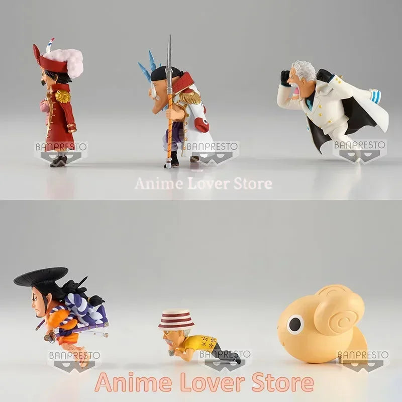 Bandai Banpresto Original One Piece WCF WT100 VO.10 Roger Edward Newgate Garp Oden Son chou Merry Anime Figures Toys