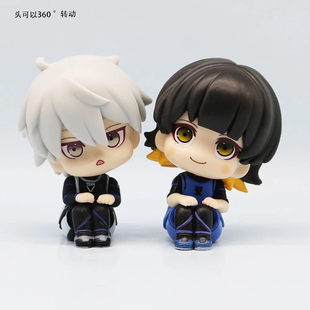 Blue Prison Animation Isagi Yoichi Doll Lock Action Figures Q Version Chigiri Hyoma Bachira Meguru Nagi Figure PVC Ornament Toys