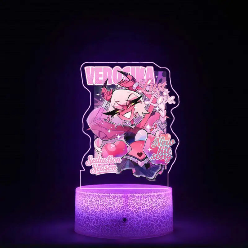 Night Light for Helluva Boss Moxxie Millie Loona Octavia Stella Vassago Asmodeus Colorful Lights Anime Cartoons Bedside Lamp