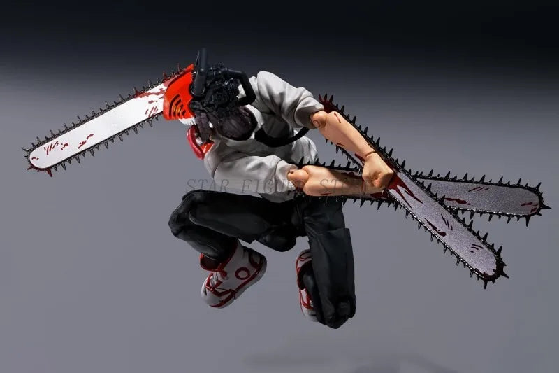 Chainsaw Man Action Figure SHF Denji Joint Movable Figurine Toys PVC Ornaments Doll 15cm Anime Electric Saw Demon Figures Model