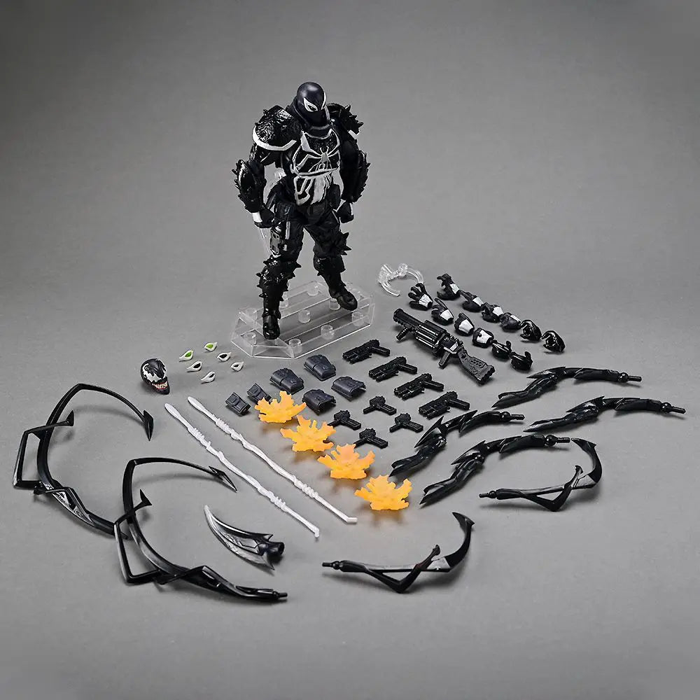 Agent Venom Revoltech Amazing Yamaguchi Anime Figures Venom Figurine Eugene Thompson Model PVC Model Collection Statue Toy Gifts