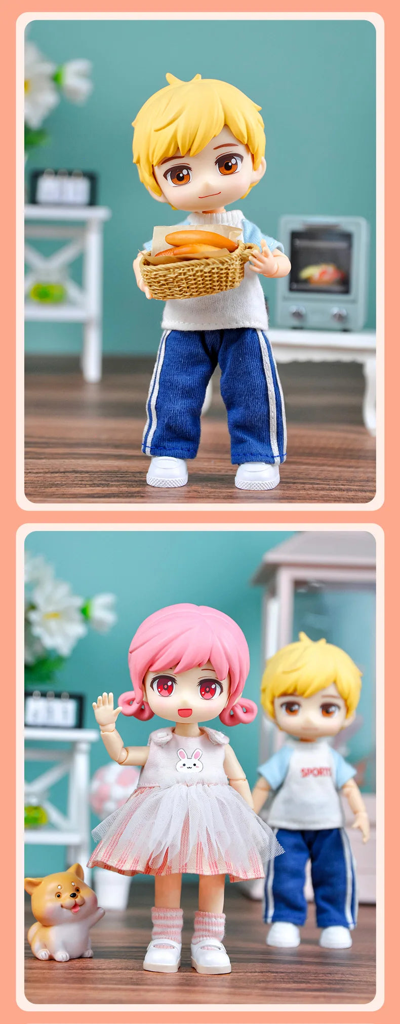 Ymy Doll Ob11 Movable Joint Girl Boy Doll Gsc Face 1/12Bjd Figures Anime Model Surprise Dolls With Doll Head, Body, Clothes