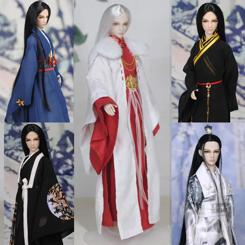 30cm Doll Chinese Ancient Costume Accessories 1/6 Male BJD Doll Figures Flexible Body Boy Doll Long Hair Boyfriend Toys Gift