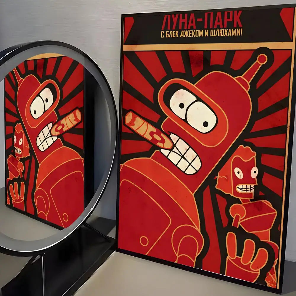 Futurama Bender Anime Poster