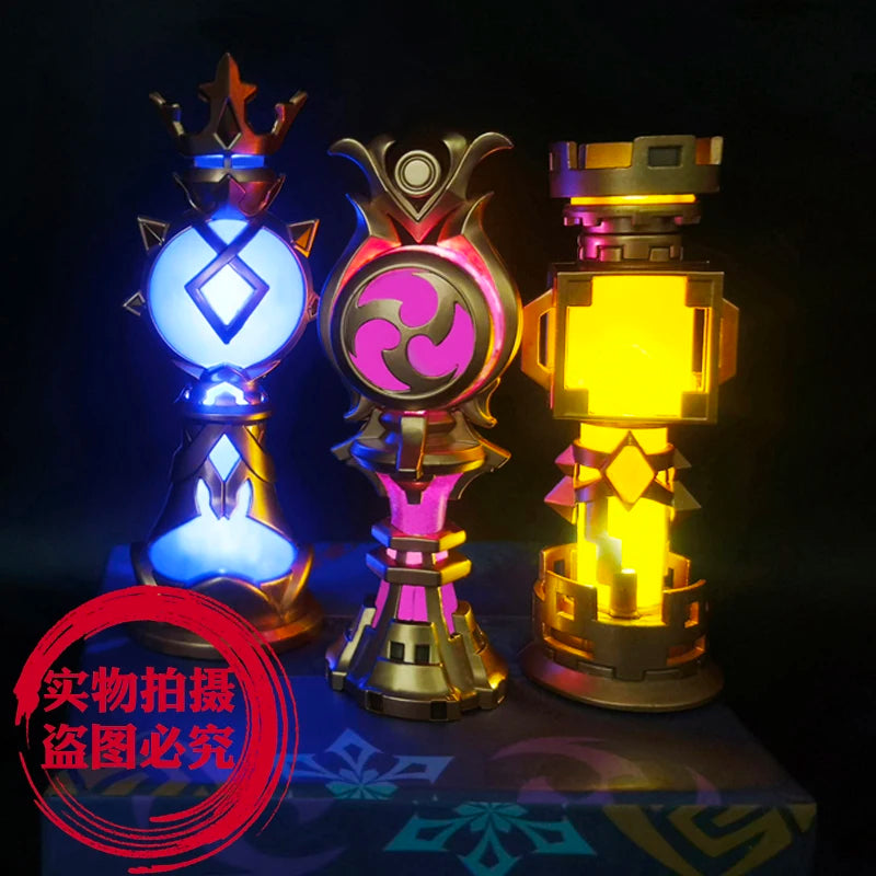 Genshin Impact Mavuika Beelzebul Zhong Li Barbatos Gnosis Plural Gnoses Anime Cosplay Luminescent Metal Night Light Pendant
