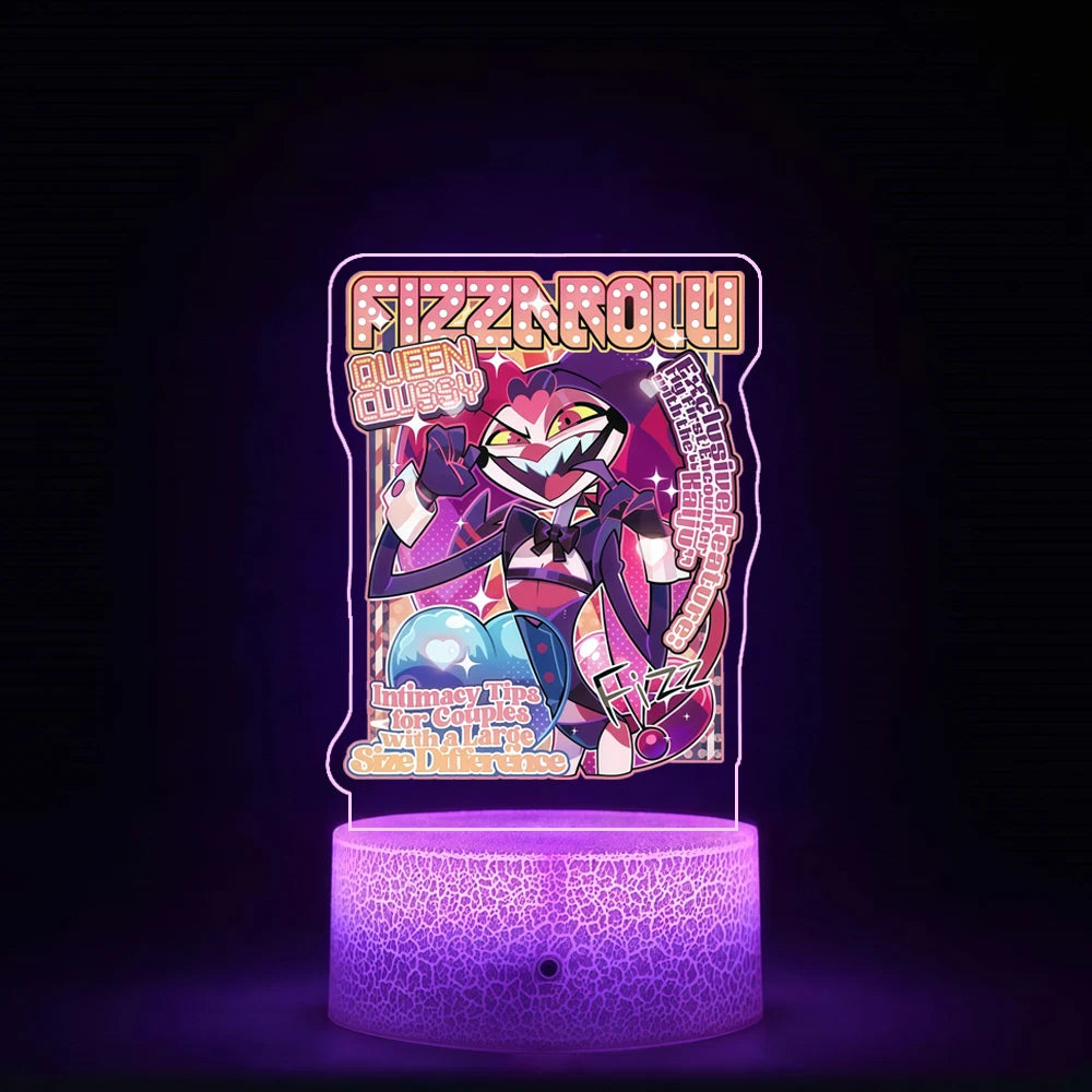 Night Light for Helluva Boss Moxxie Millie Loona Octavia Stella Vassago Asmodeus Colorful Lights Anime Cartoons Bedside Lamp