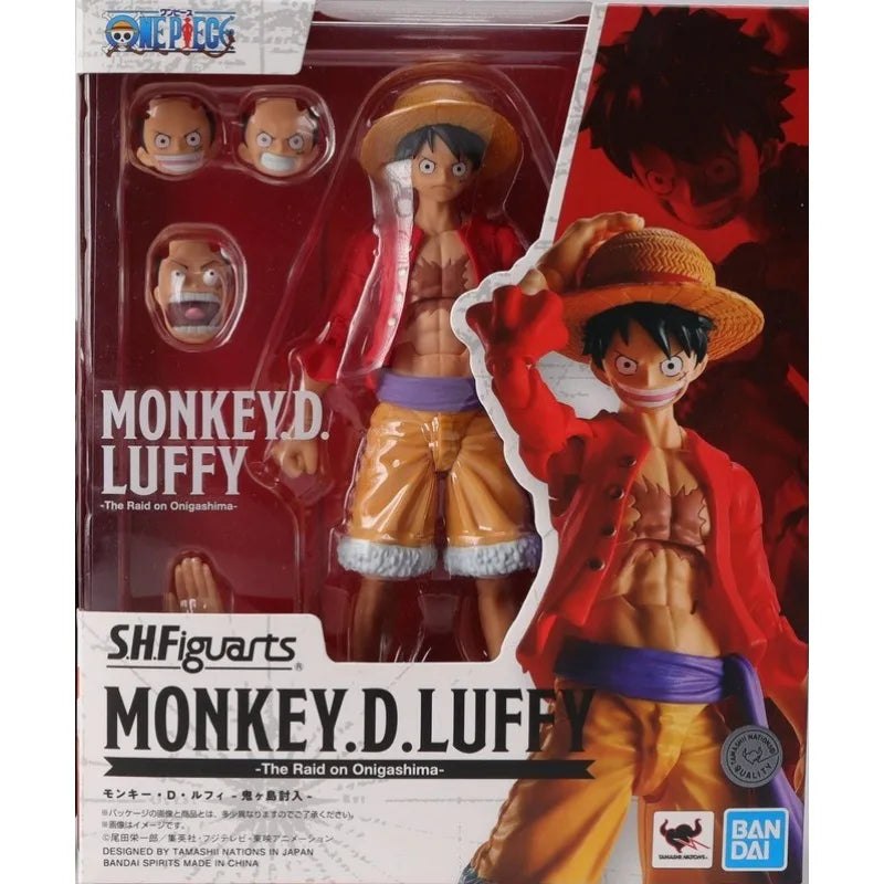 In Stock Genuine Bandai SHF One Piece Series Luffy Zoro Sanji Yonko Kaido Kid Trafalgar Law Action Figures Hand Model Collection