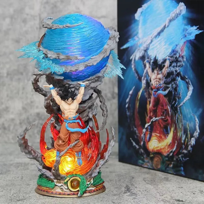 25cm Dragon Ball GK Anime Figure Goku Genki Bomb Luminous Super Saiya Action Figures Collection Model doll Toy Christmas Gift