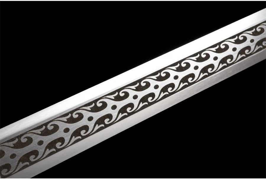 Chinese Kongfu Han Sword T10 Carbon Steel Blade Real Handmade Full Tang Sharp Ready Battle Metal Handle Ice Soul Warrior Katanas