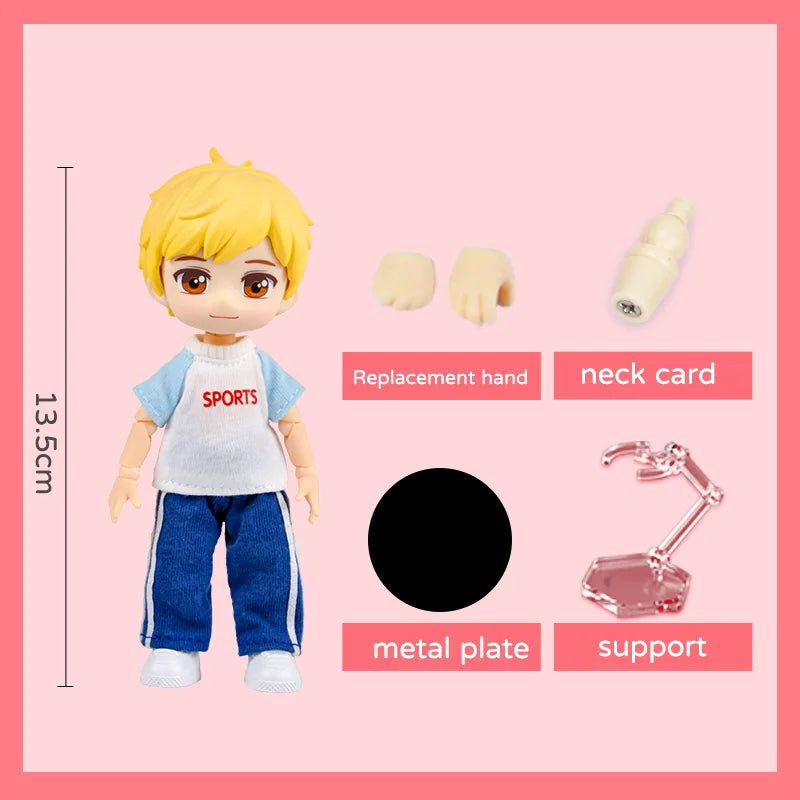 Ymy Doll Ob11 Movable Joint Girl Boy Doll Gsc Face 1/12Bjd Figures Anime Model Surprise Dolls With Doll Head, Body, Clothes