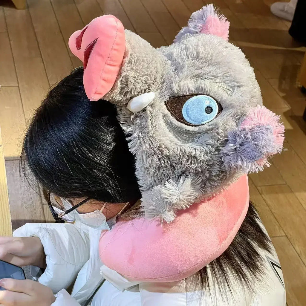 Cosplay Prop Wild Boar Head Plush Hat Pig Head Warm Headgear Cartoon Stuffed Anime Plushies Cosplay Props Gifts Boy Fans