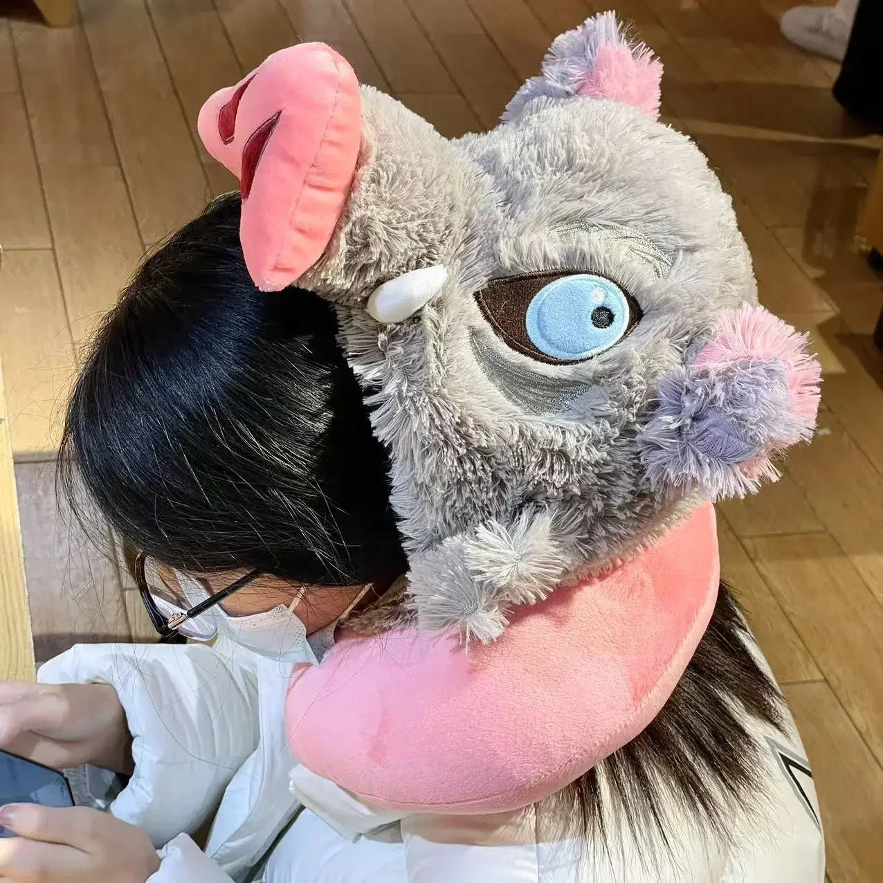Cosplay Prop Wild Boar Head Plush Hat Pig Head Warm Headgear Cartoon Stuffed Anime Plushies Cosplay Props Gifts Boy Fans