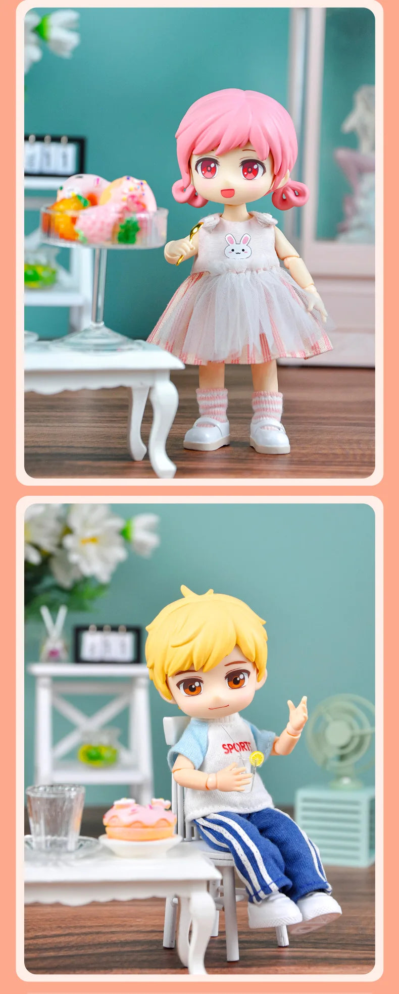 Ymy Doll Ob11 Movable Joint Girl Boy Doll Gsc Face 1/12Bjd Figures Anime Model Surprise Dolls With Doll Head, Body, Clothes