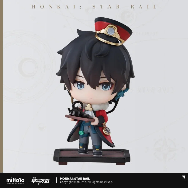 original Honkai Star Rail Peripherals Figures toys March 7th Dan Heng Himeko Train welcome tea party Brand New Genuine gift