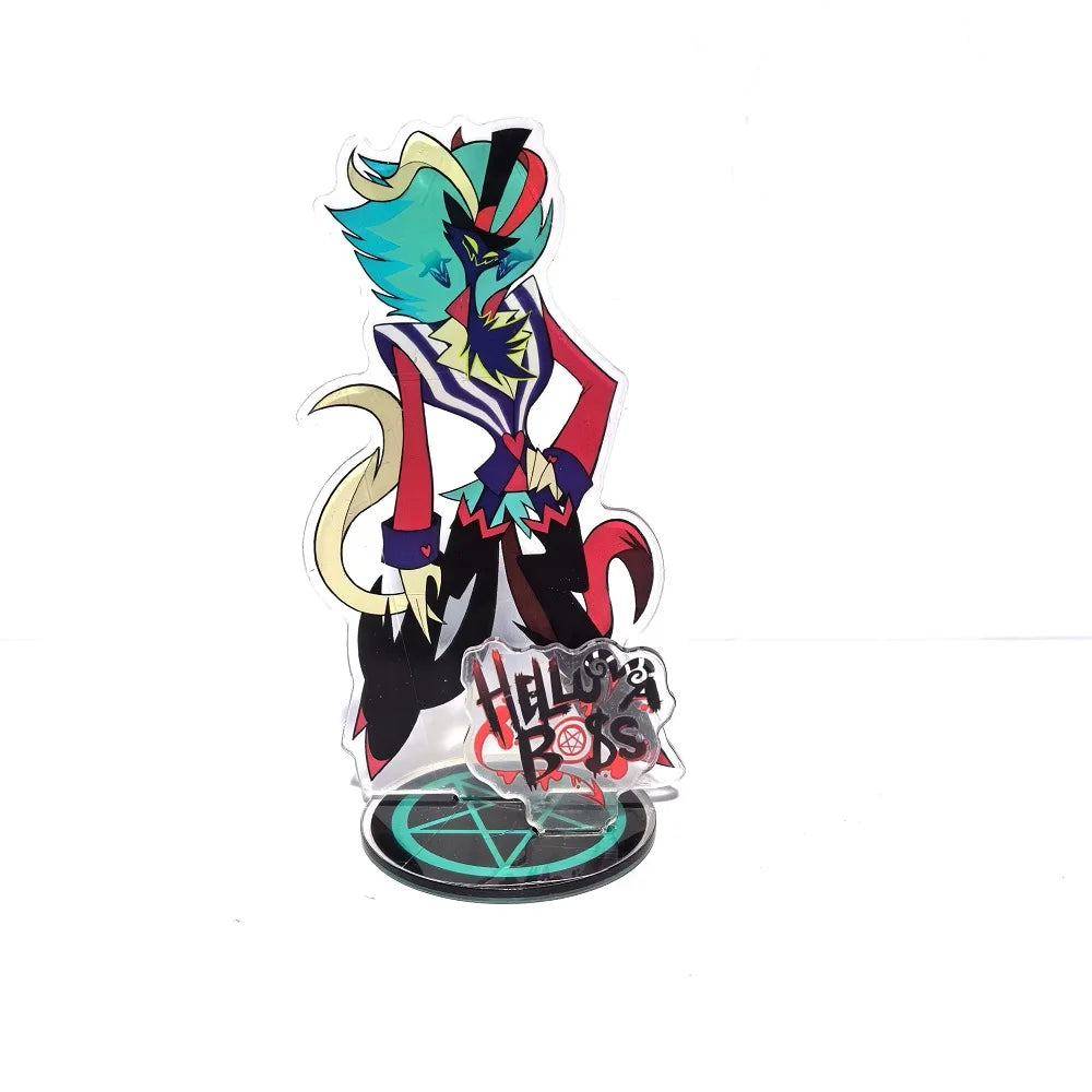 New 15CM Hazbin Hotel Charlie Morningstar Stand Acrylic Figures Vaggie Desktop Standing Sign Model Decoration Collection Gifts