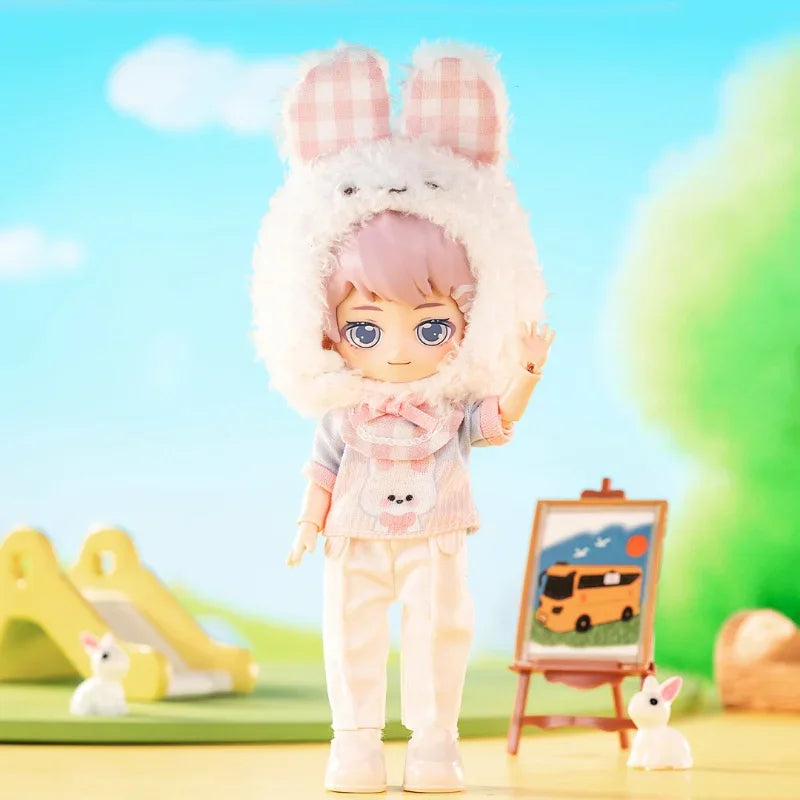 In stock PEETSOON Garden Party Series Ob11 1/12 Bjd 16cm  Cute Action Figure Toys Kawaii Anime Figures  Dolls Toy Gift