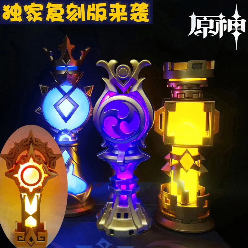 Genshin Impact Mavuika Beelzebul Zhong Li Barbatos Gnosis Plural Gnoses Anime Cosplay Luminescent Metal Night Light Pendant