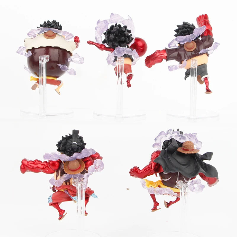 5pcs/set Funny One Piece Gear 4 Luffy Anime Figures Pvc Model Toys 11cm