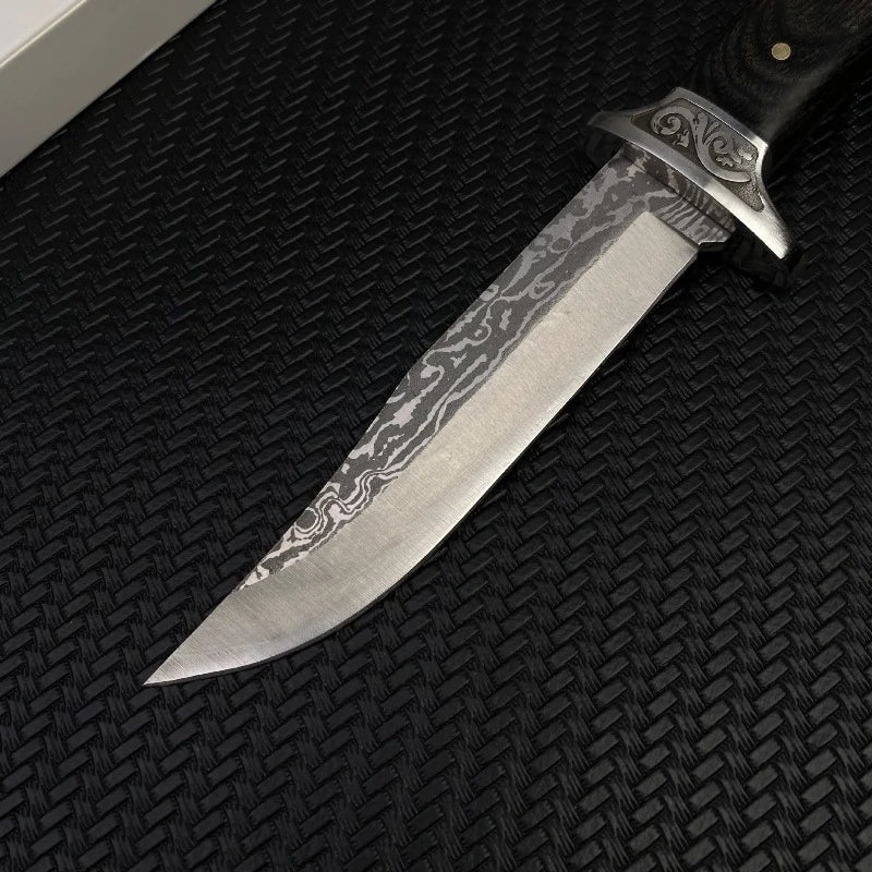 Outdoor Camping Survival Knives 7cr13mov Blade Wood Handles Self-defense Wilderness Tactics Straight Knives Military Knives