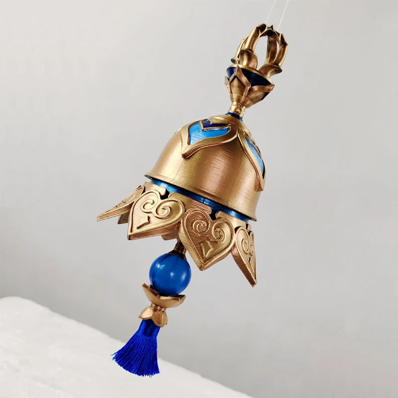 Genshin Impact Scaramouche Wanderer Cosplay Weapon Tulaytullah’s Remembrance 5-Star Catalyst The Bell Prop PLA Anemo Accessory