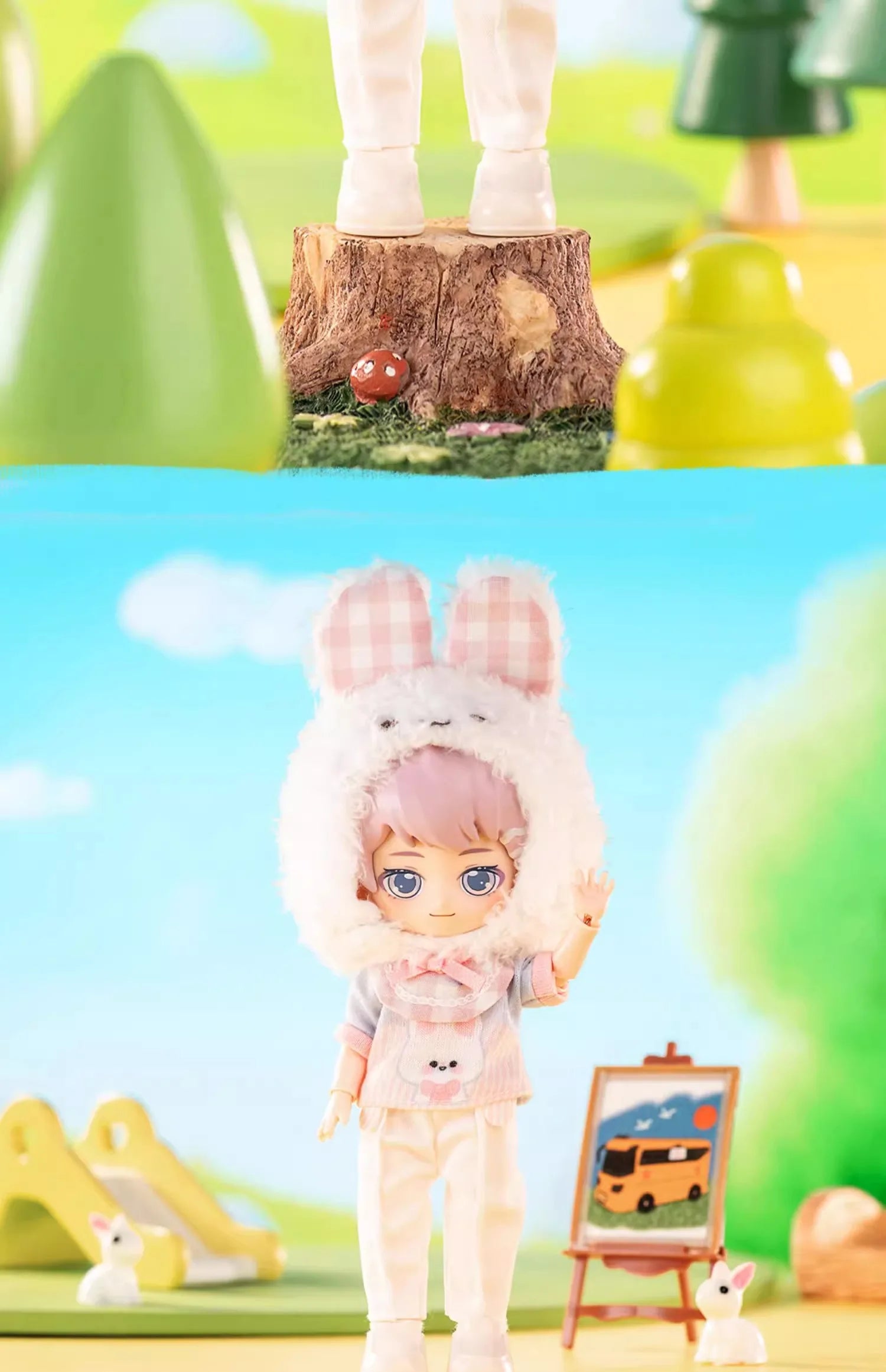 In stock PEETSOON Garden Party Series Ob11 1/12 Bjd 16cm  Cute Action Figure Toys Kawaii Anime Figures  Dolls Toy Gift