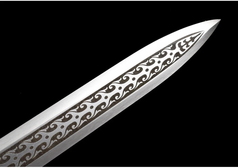 Chinese Kongfu Han Sword T10 Carbon Steel Blade Real Handmade Full Tang Sharp Ready Battle Metal Handle Ice Soul Warrior Katanas