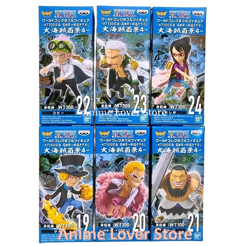 Bandai Banpresto Original One Piece WCF WT100 VO.4 Coby Smoker Tashigi Sabo Doflamingo Urouge Anime Figures Toys