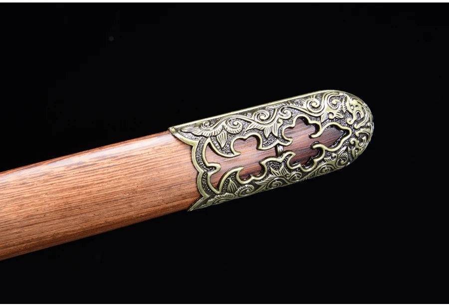 Chinese Tai Chi Swords Folded Steel Damascus Blade Real Handmade Full Tang Sharp Rosewood Sheath Dragon Guard Training Katanas