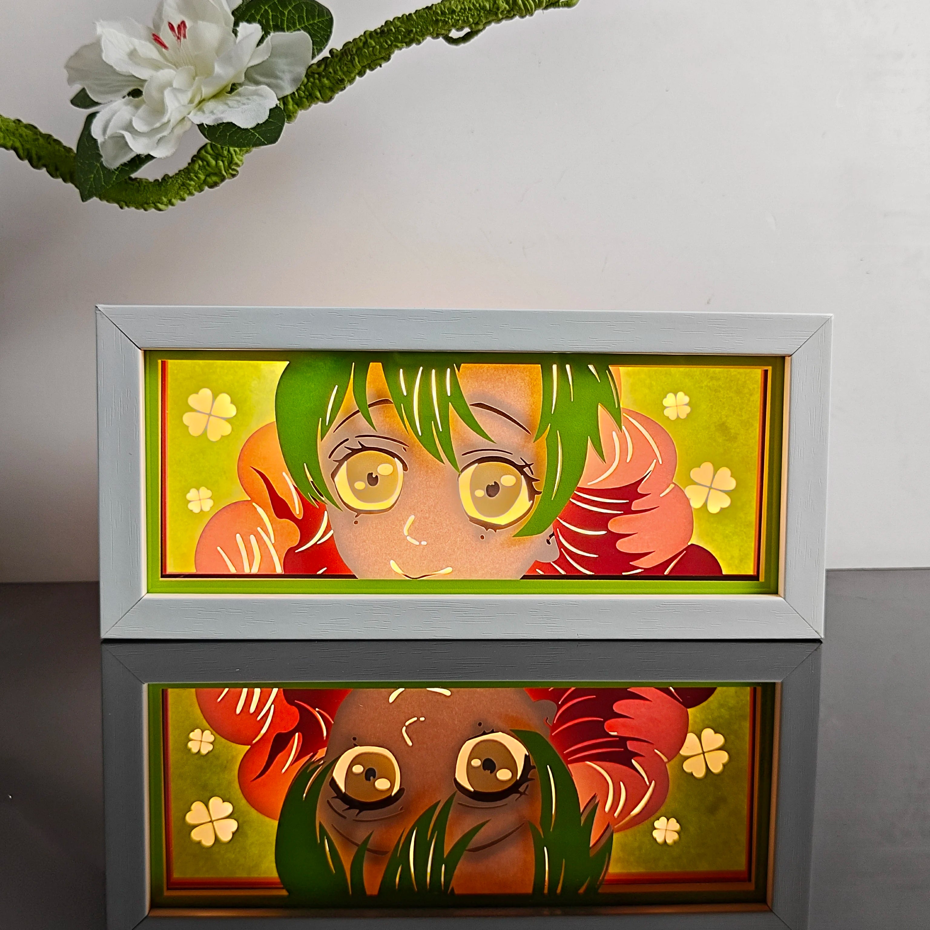 Anime Night Light Color Paper-Cut Light Remote Control Seven Color Change Party Room Cartoon Decoration Night Light