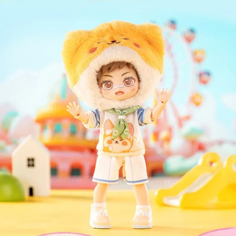 In stock PEETSOON Garden Party Series Ob11 1/12 Bjd 16cm  Cute Action Figure Toys Kawaii Anime Figures  Dolls Toy Gift