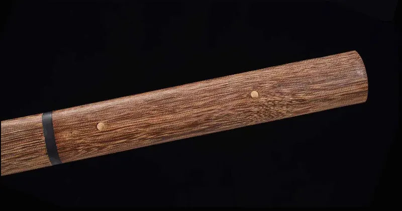 Shirasaya,Full Tang Real Steel Sword, Real Steel Blade, Wood Sheath, Double Edges, Metal Decoration,Home Ornament