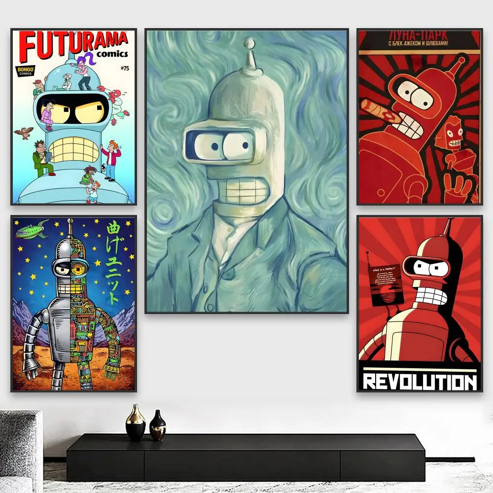 Futurama Bender Anime Poster