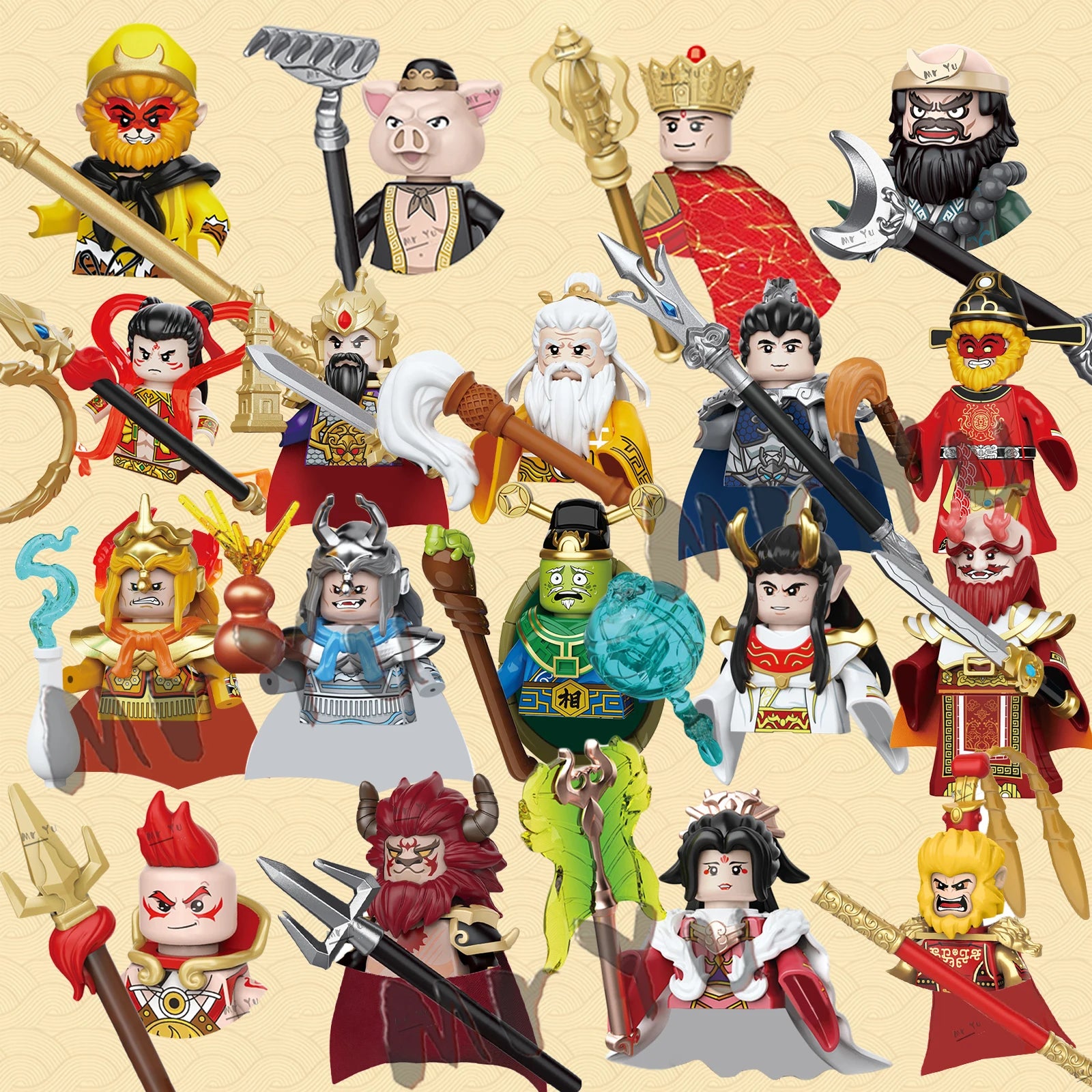 New Journey To Thewest Chinese Movie Anime DIY Mini Figures Weapons Model Building Blocks Kids Toys Gifts For Boys Girls Juguete