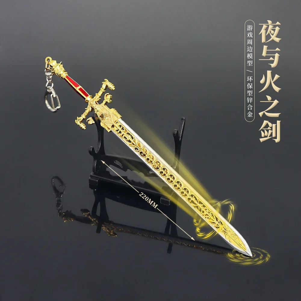 Medieval Sword 22cm/8.66in Training Katana Toy Sports Game Peripherals Cosplay Weapon Model Boys Collectible Desk Ornaments