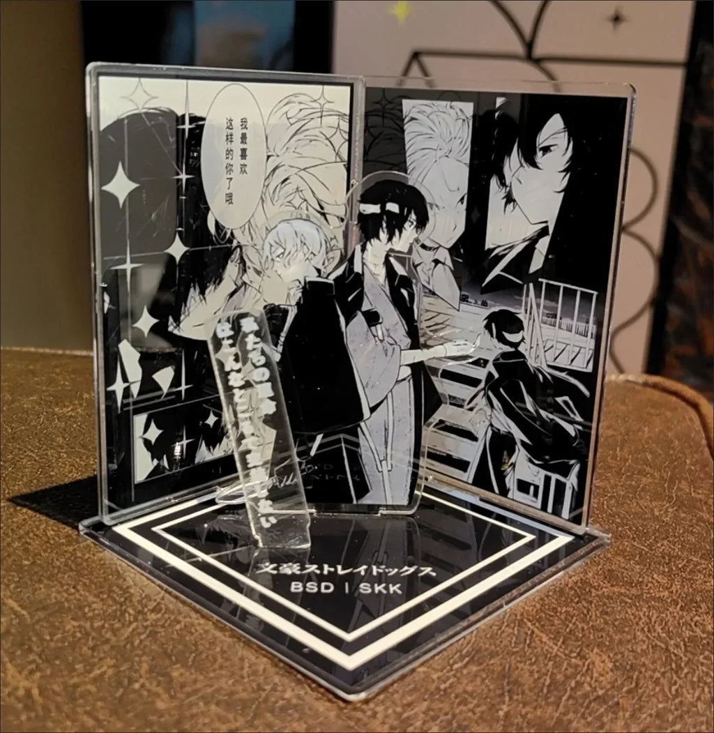 Anime Action Toy Figures Scene Combination Furnishing Articles Dazai Osamu Nakahara Chuya Acrylic Doll Collection Friend Gift