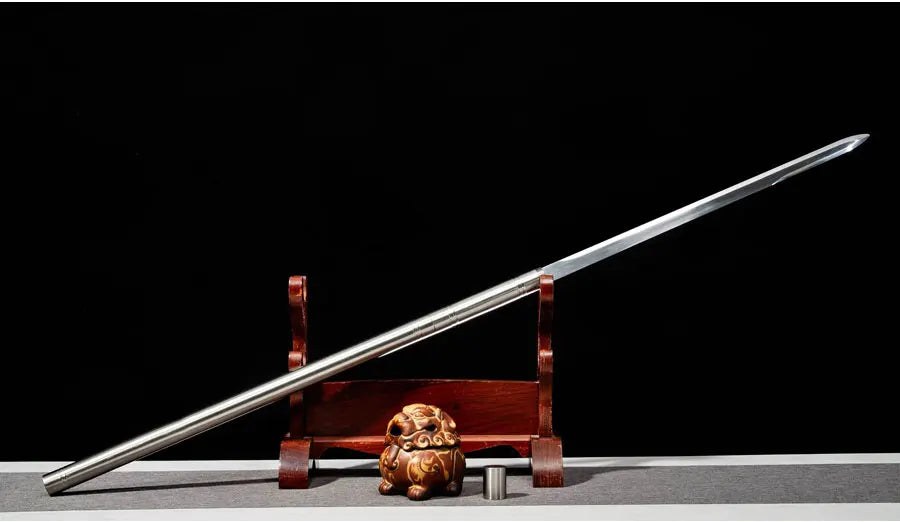 Chinese Battle Sword Golden Cudgel Real Multi Refined High Manganese Steel Blade Metal Saya Ready Training Kongfu Katanas