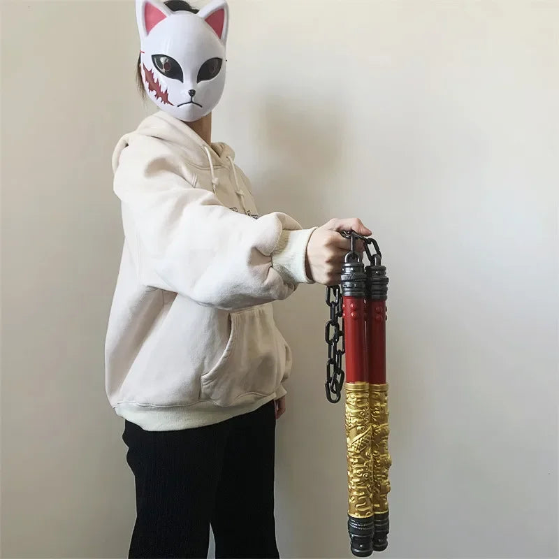 PU Rubber Dragon Nunchaku Cosplay Prop 38cm