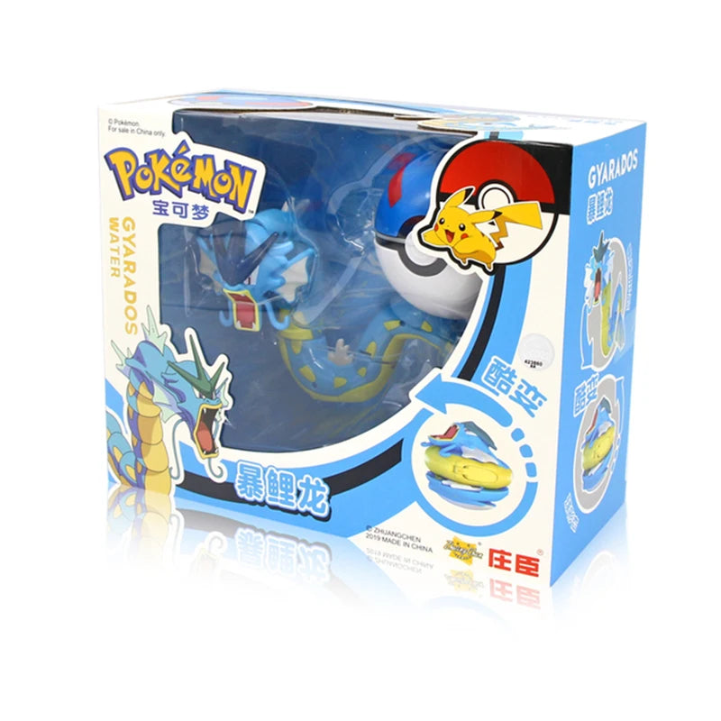 Anime Pokemon Figures Transformer Poke Ball Model Pikachu Charizard Blastoise Mewtwo Venusaur Gyarados Greninja Robot Toy Gift