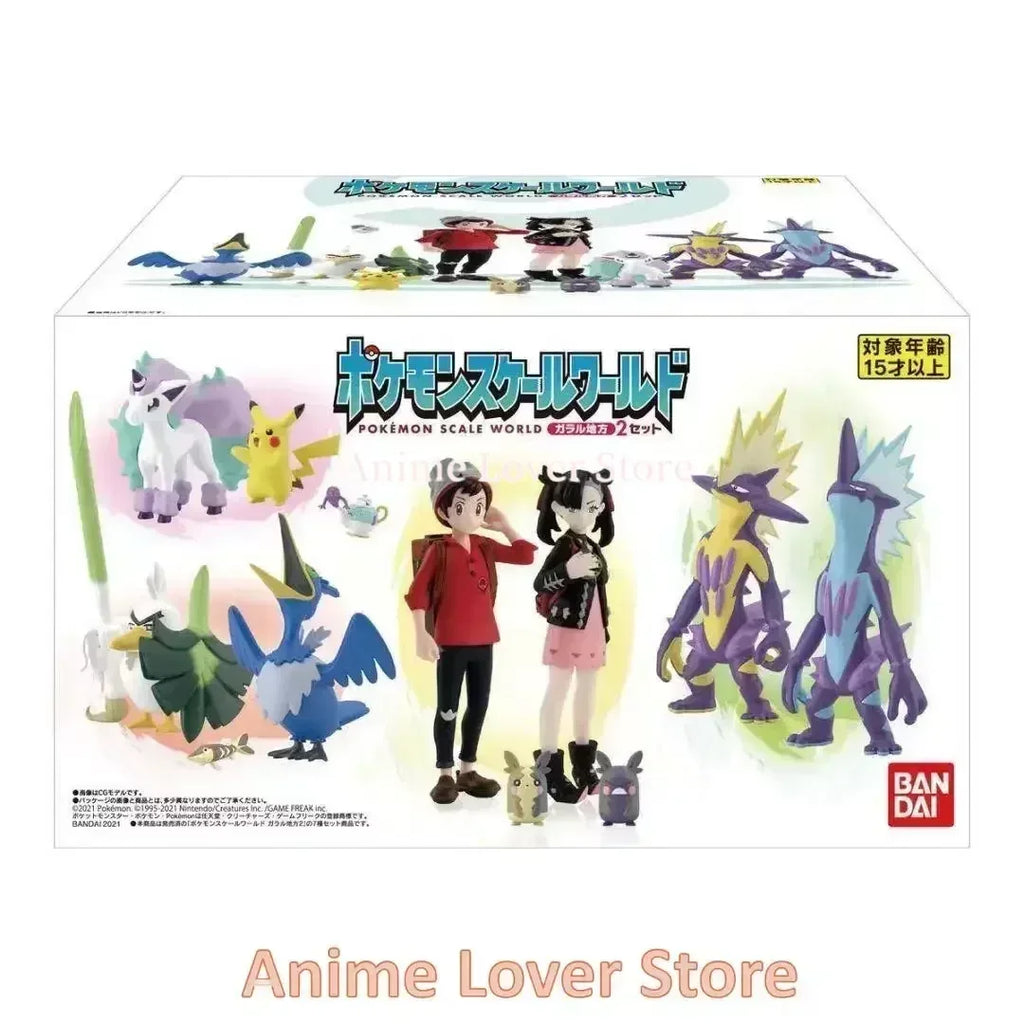 Bandai Original Scale World POKEMON Galar Region Marnie Victor Toxtricity Sirfetch'd Cramorant Anime Figures Toys for Kids Gift