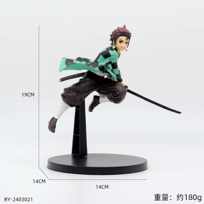 Demon Slayer Action Figures Tanjirou Nezuko Zenitsu Kanroji Mitsuri Muichirou Uzui Tengen Anime Figure Collection Model Doll Toy