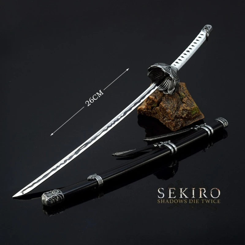 26cm/10.23in Sekiro Wolf katana knife Metal weapons props Game Peripherals Mini Japanese Katanas models Ornaments Boy Toys gifts