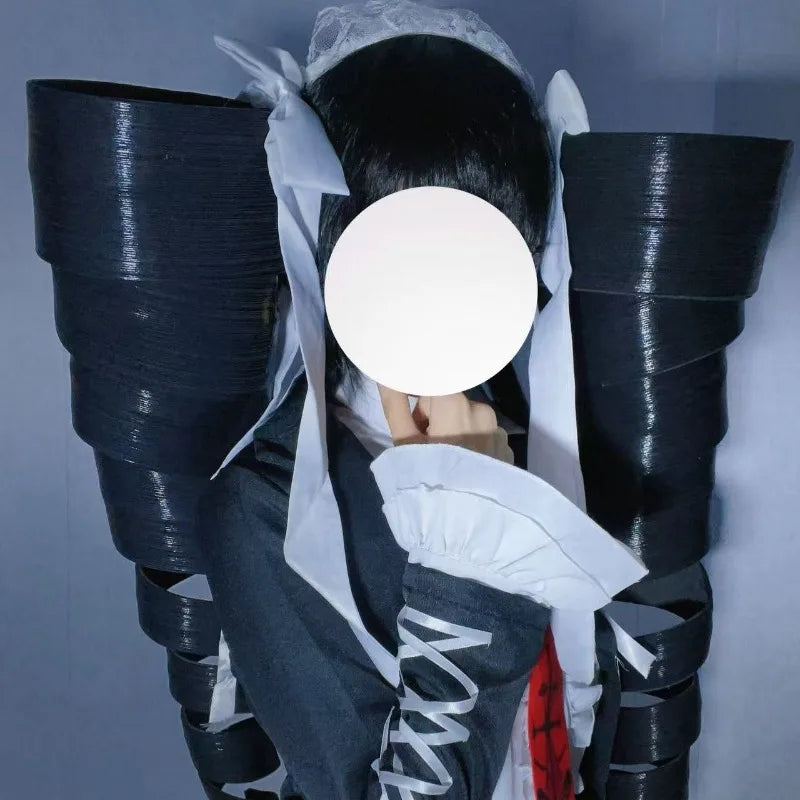 Anime Celestia Ludenberg Cosplay Yasuhiro Taeko Wig Artificial Black Hair Spiral Double Ponytail Role Play Props Accessories