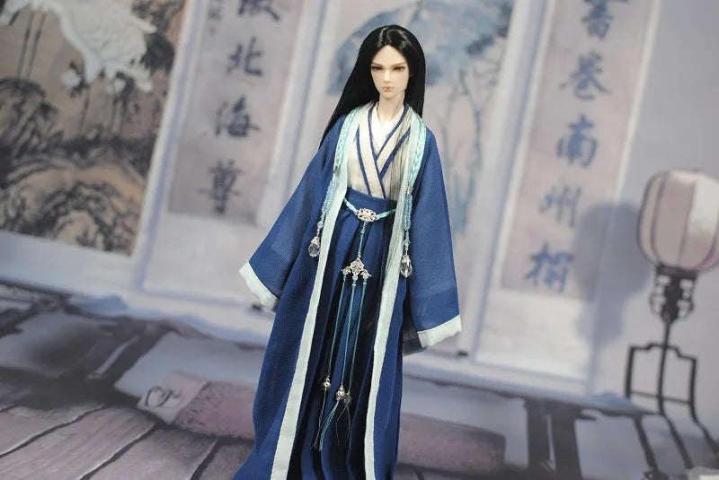 30cm Doll Chinese Ancient Costume Accessories 1/6 Male BJD Doll Figures Flexible Body Boy Doll Long Hair Boyfriend Toys Gift