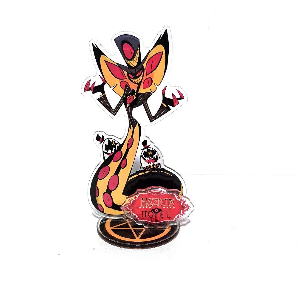 New 15CM Hazbin Hotel Charlie Morningstar Stand Acrylic Figures Vaggie Desktop Standing Sign Model Decoration Collection Gifts