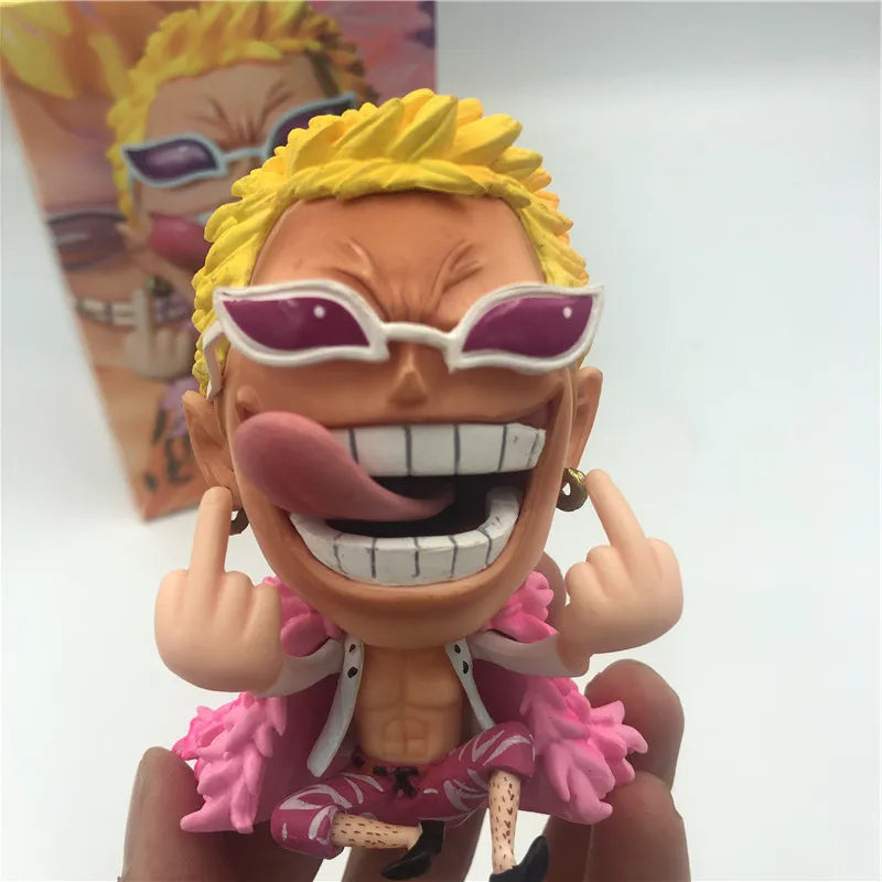 FigureCrazy One Piece FRANKY Q Laughing Out Sitting Cute Ver. PVC Action Figures OP Luffy Zoro Nami Brook Chopper Usopp 10cm