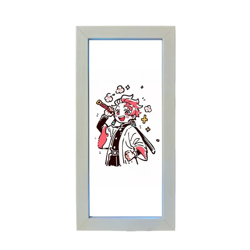 Demon Slayer Anime Merchandise Led Night Light Exquisite Painting Bedroom Atmosphere Desk Lamp Desktop Decoration Ornament Gift