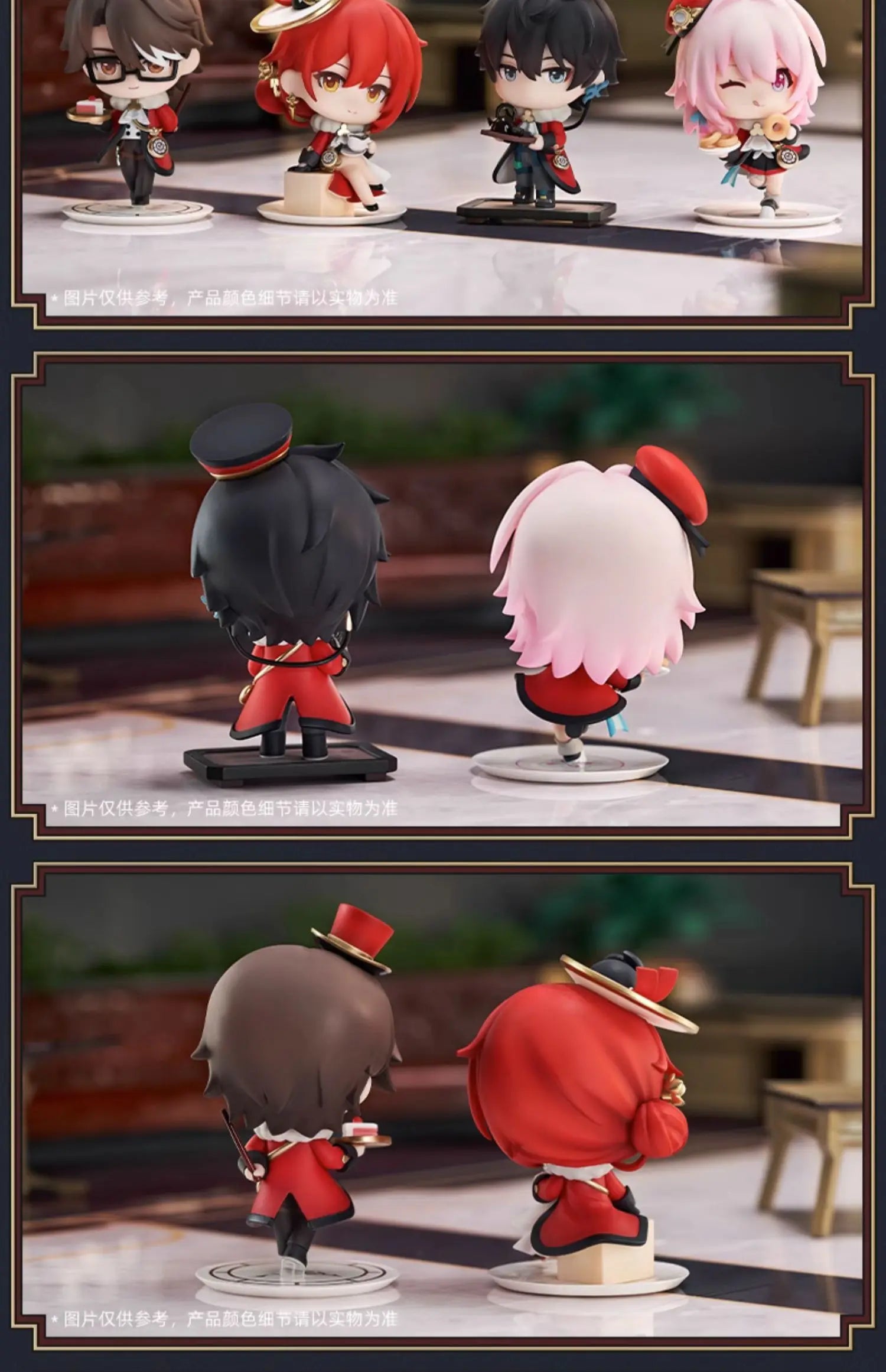 original Honkai Star Rail Peripherals Figures toys March 7th Dan Heng Himeko Train welcome tea party Brand New Genuine gift